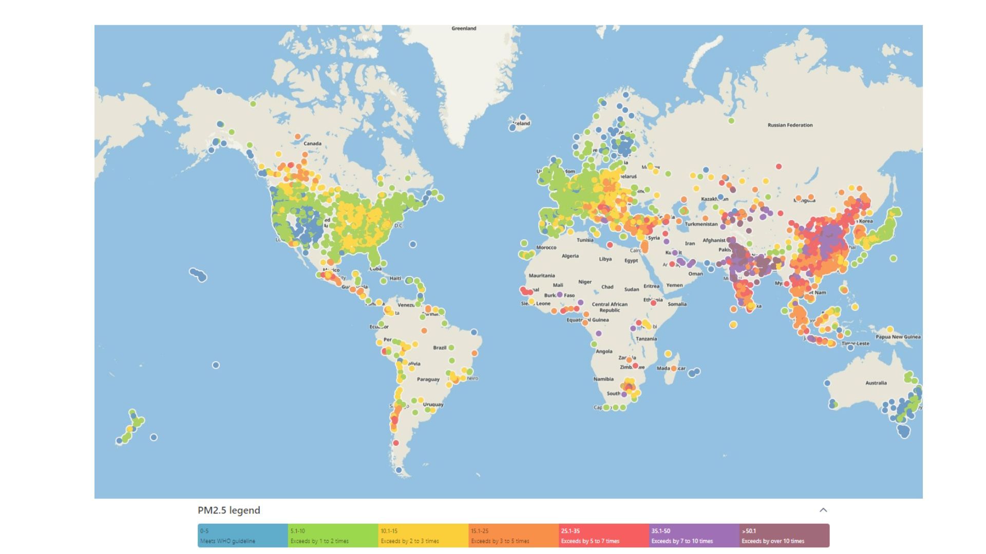 Most countries fail WHO air quality standards, says new study