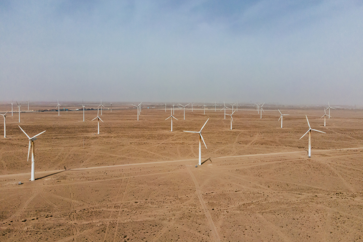 World’s largest renewable energy project being built in India 2 Wind turbines installed on barren lands.