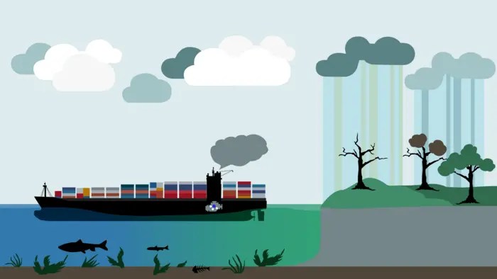 An illustrative image of the environmental impacts of ammonia and nitrogen oxides.