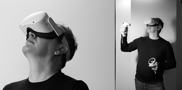 An image of a man wearing a VR headset.