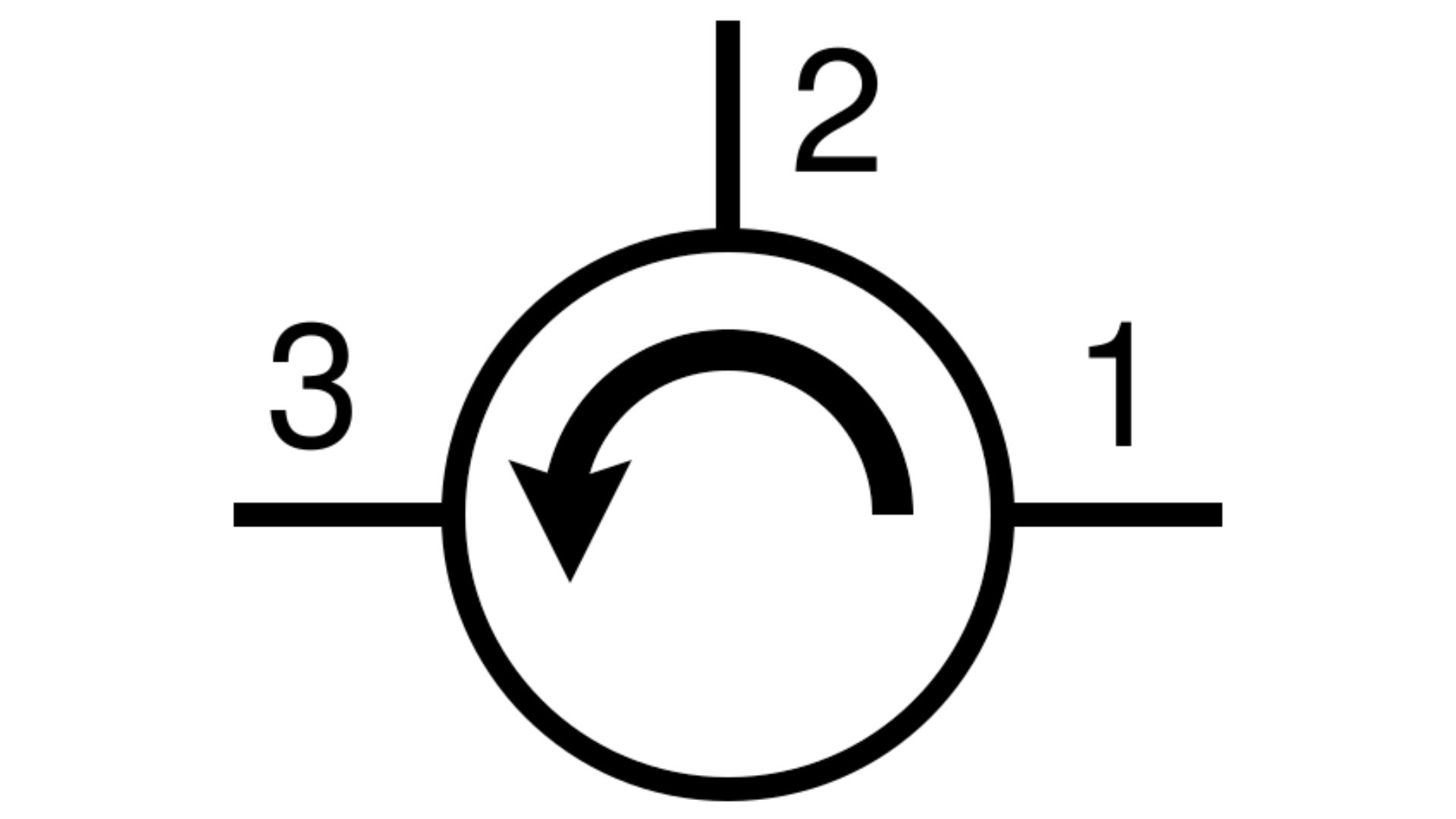 نماد یک سیرکولاتور سه‌پورت