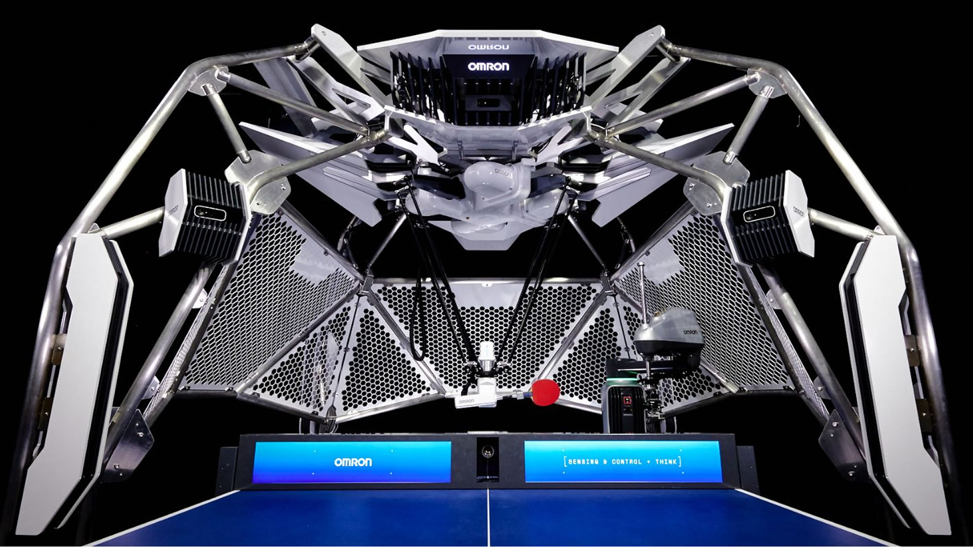 Monstrous 'crab-like' robot plays table tennis against Olympic medalist