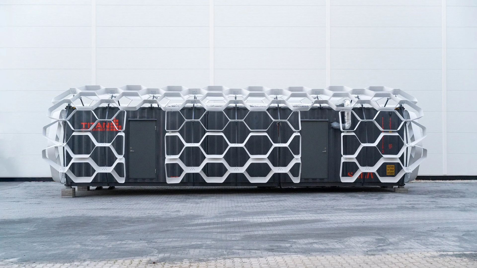 Interestring Container 40-foot shipping container turned into sleek, high-tech moon habitat
