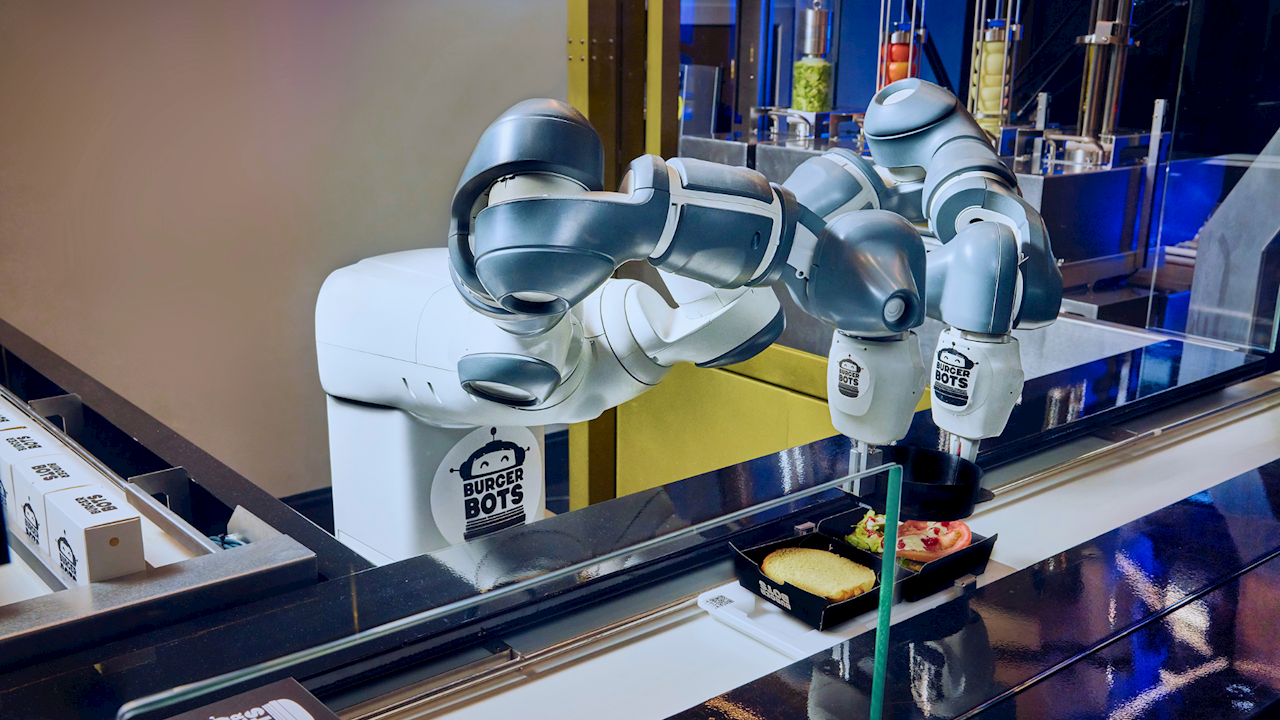 BurgerBots robotic assembly line
