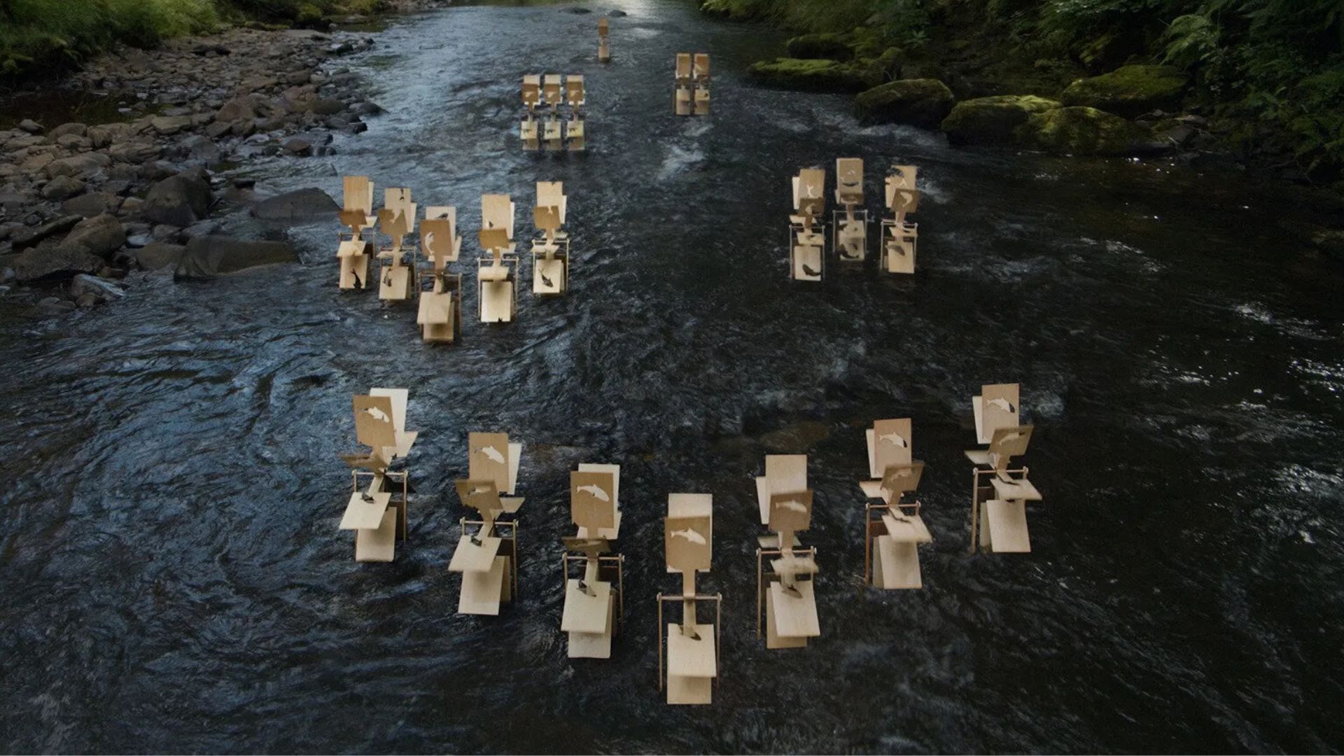 Spinning sculptures turn River Neath into a living, singing artwork