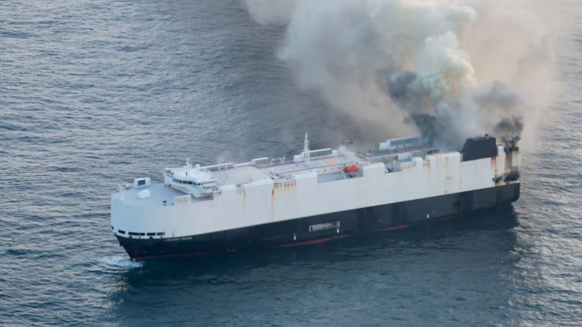 EV fire erupts on 600-feet-long cargo ship carrying 3,000 vehicles