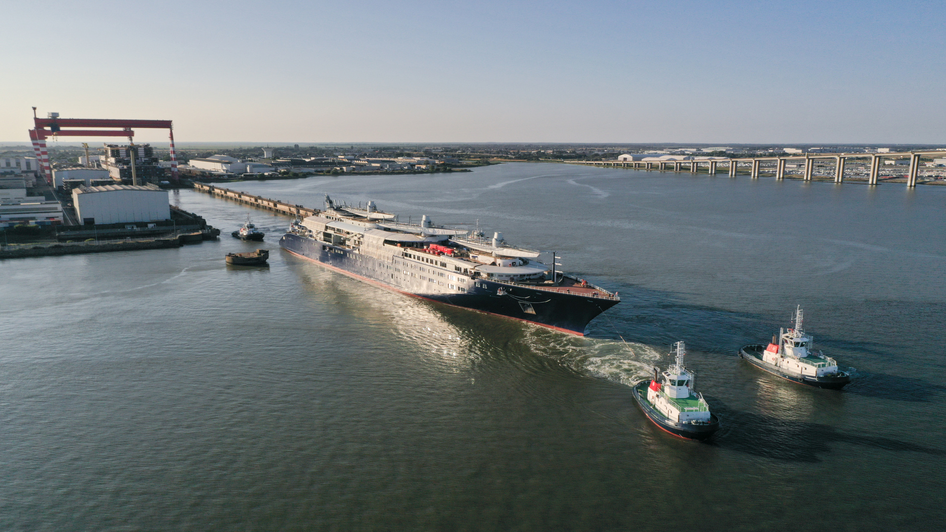 French shipyard floats out world's largest luxury sail yacht cruise