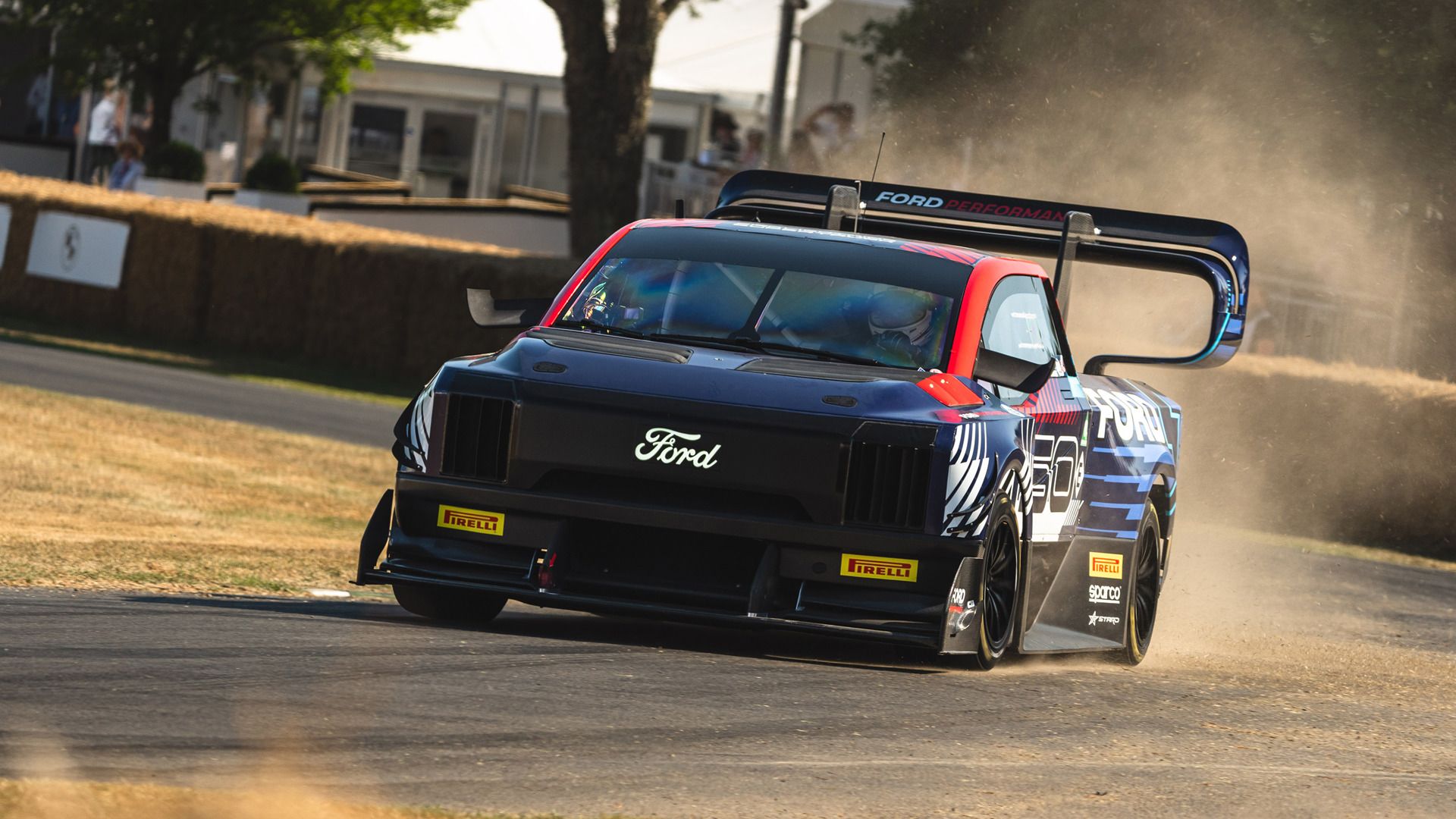 Ford’s 1,400-hp electric truck beats supercars at Goodwood hill race
