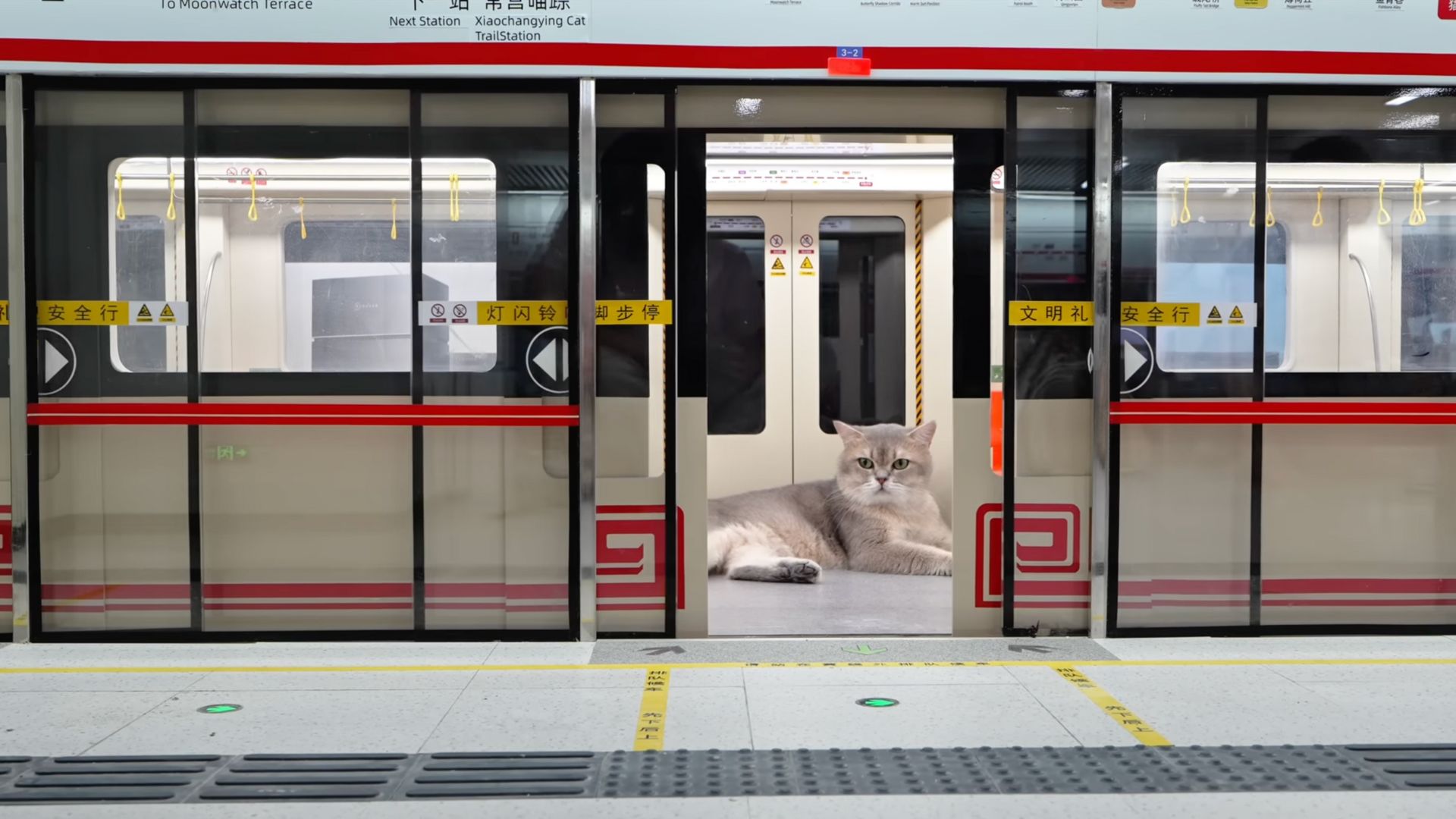 Chinese YouTuber builds mini subway with working train for cats