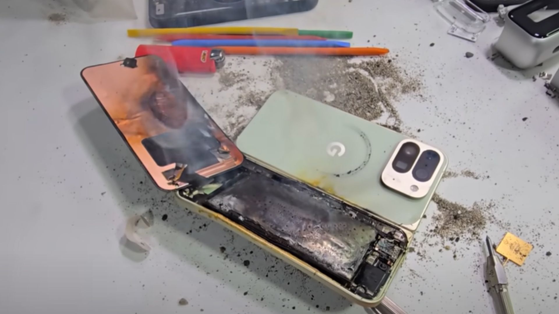 what causes phone batteries to explode? inside the... Pixel 10 Pro Fold explodes after bend test, fails durability check