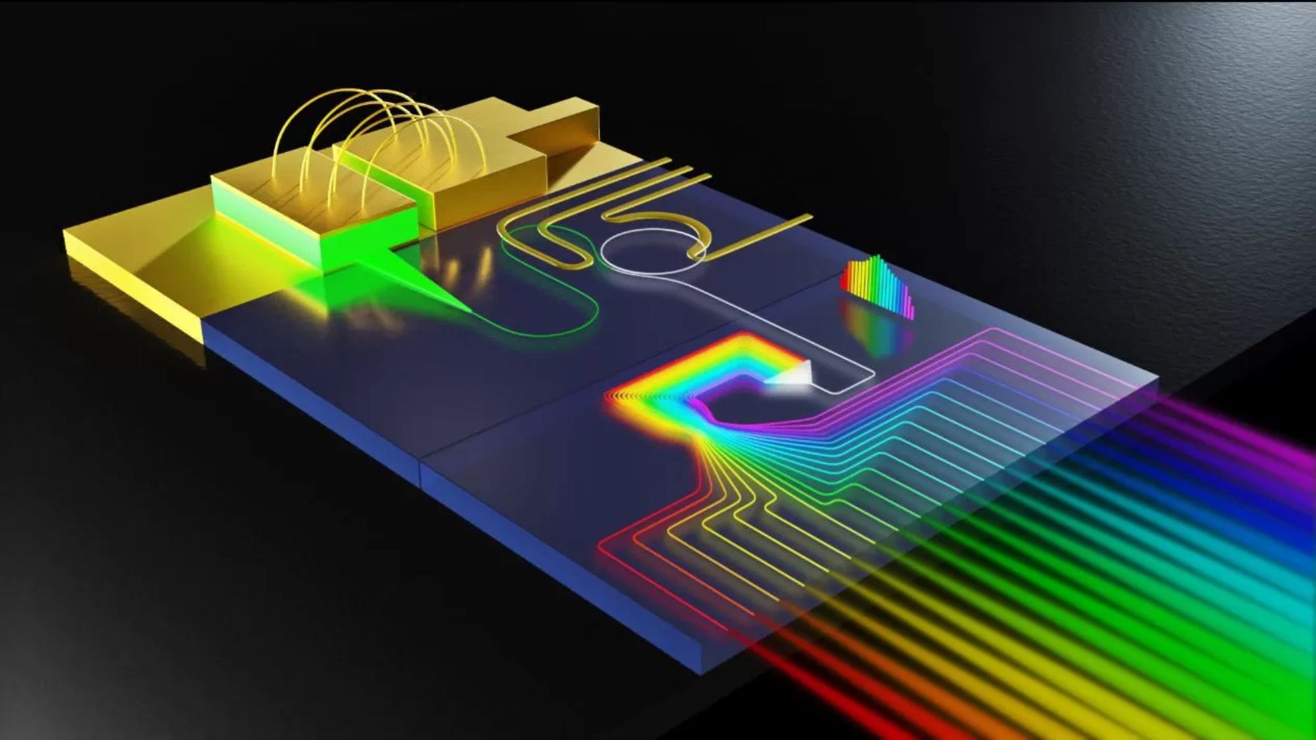 New Tiny chip creates 'rainbow laser' for faster data speeds
