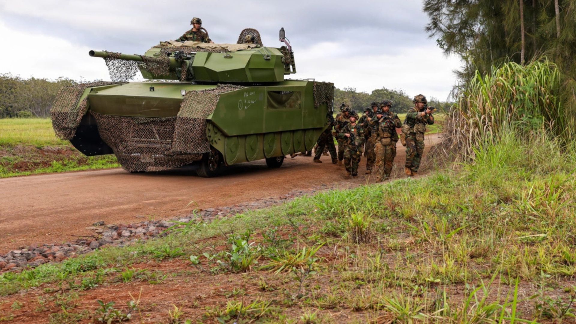 US Army swaps steel for wood as mock tanks hit Hawaii training floors