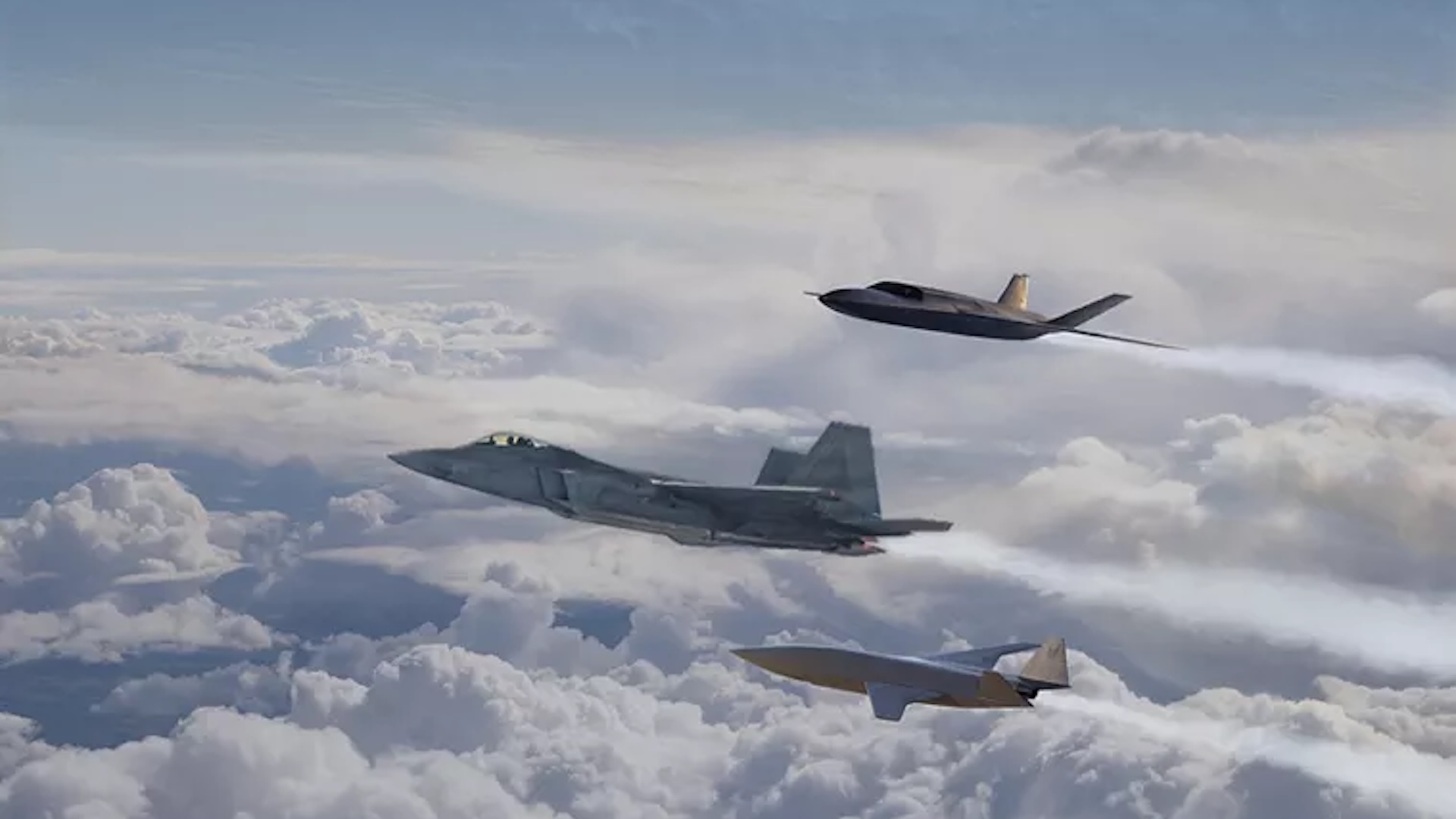 A render of CCA in action alongside a fighter jet.