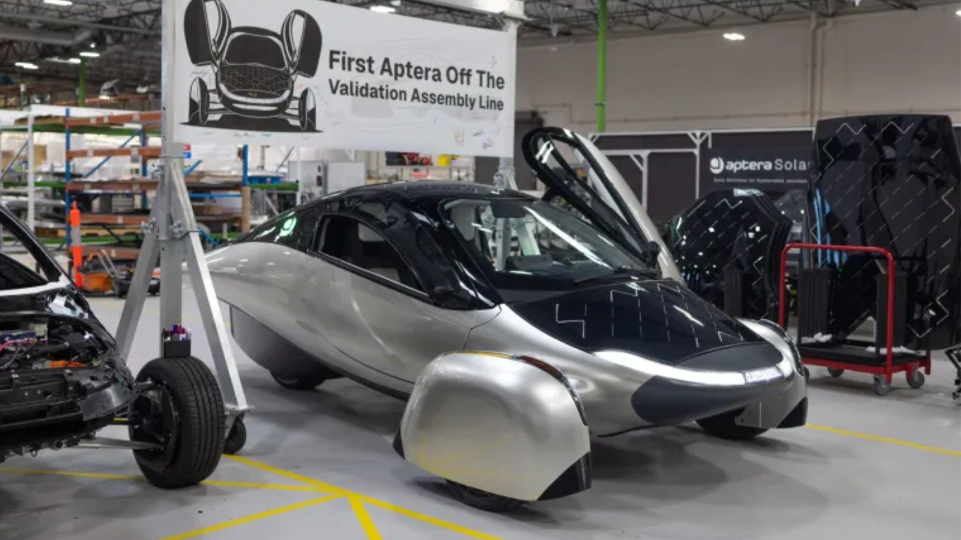 Aptera rolls out first solar EV from assembly line, eyes certification