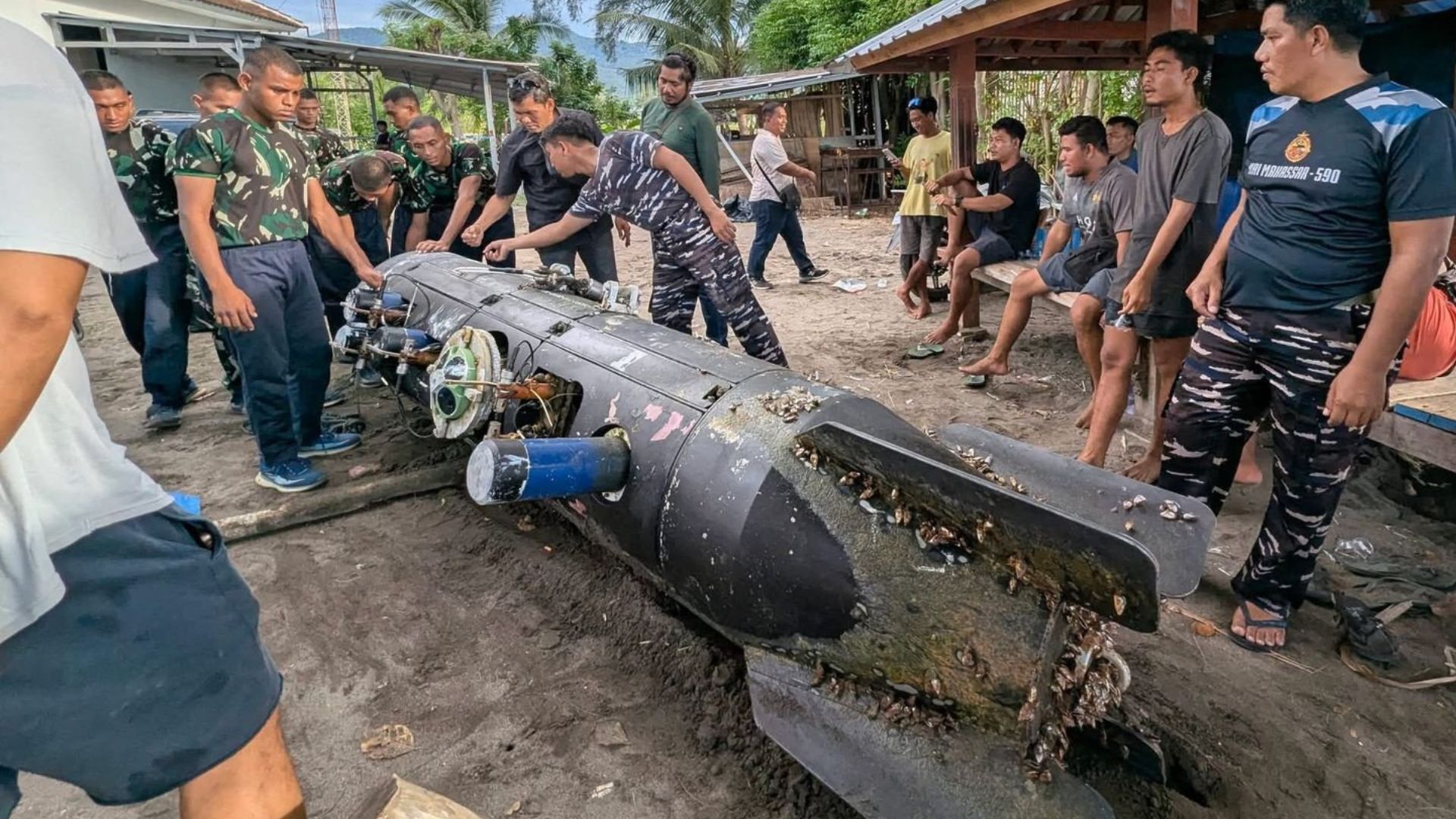 Torpedo-shaped drone linked to China recovered from Indonesian waters