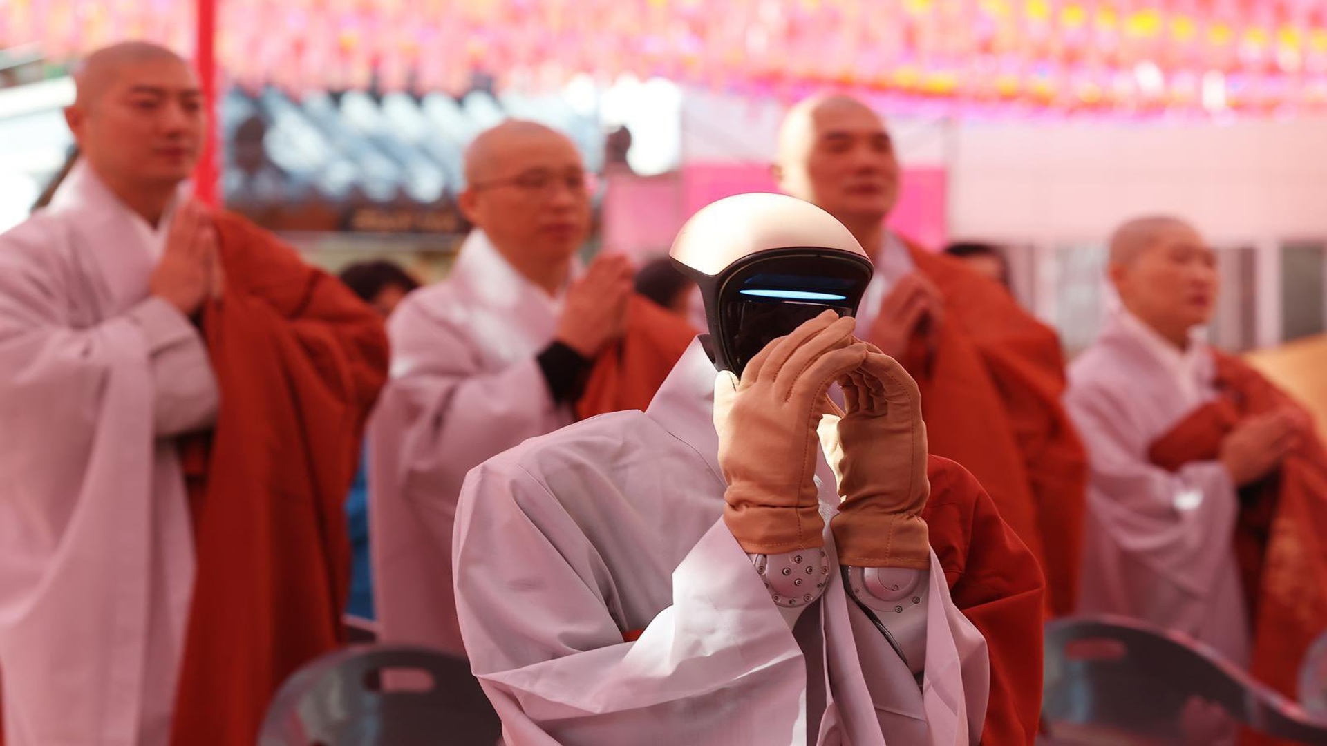 South Korea’s robot monk Gabi joins Buddhist ceremony, takes vows at temple