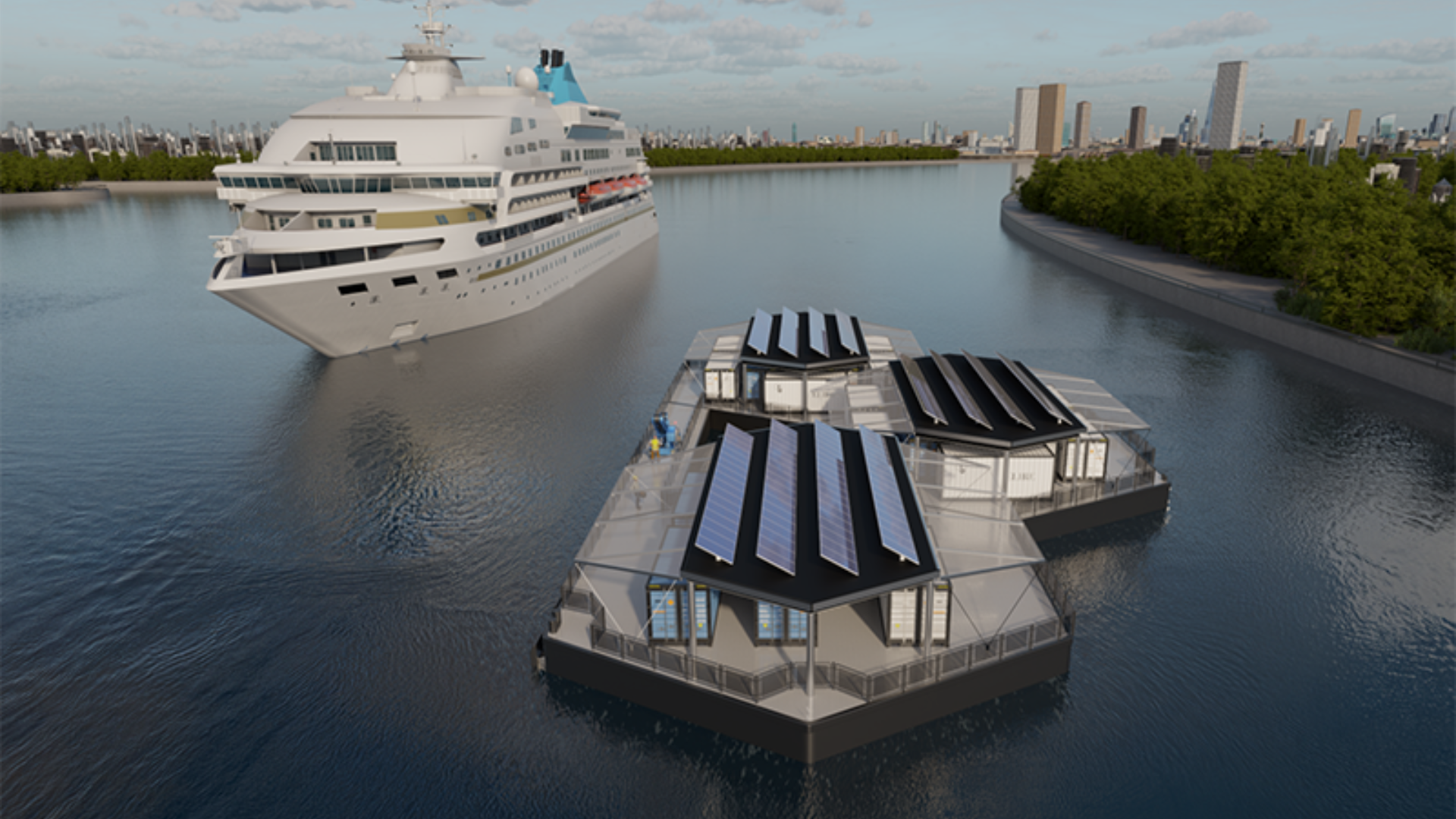 'World's first' floating hydrogen hub validated to power ships off-grid