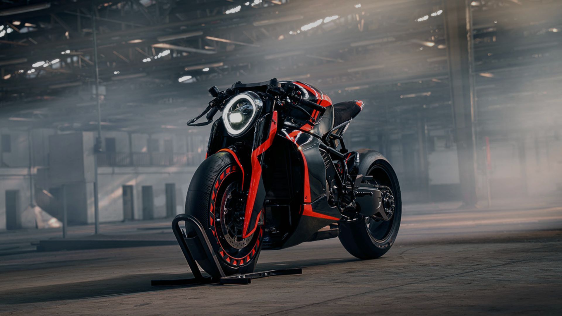 'World's first hyperbike' features titanium parts Tron-like red glow