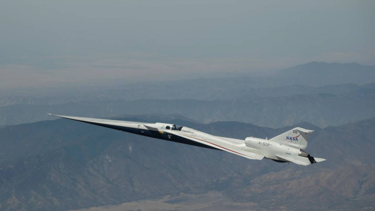 NASA کا X-59 اپنی 25ویں آزمائشی پرواز میں ماخ 1.2 تک پہنچ گیا، خاموش سپرسونک ڈیزائن ثابت