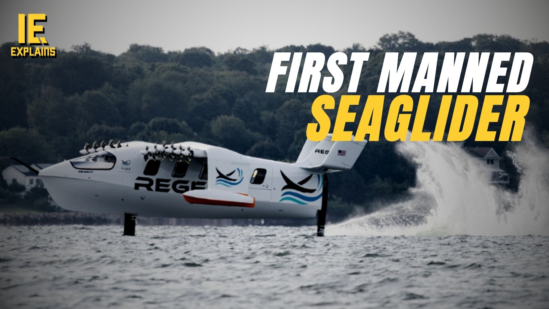 World's first human-crewed seaglider flight: REGENT's electric Viceroy lifts off the water