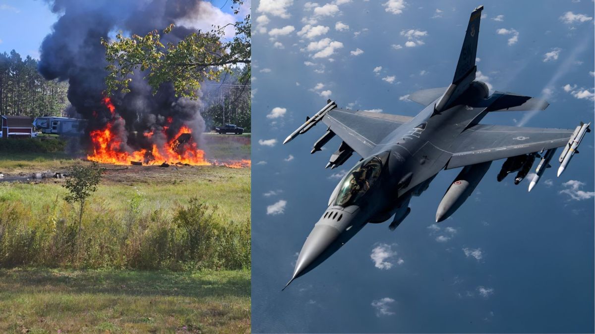 1,500-mph F-16 fighter jet crashes in Michigan, triggering one-mile evacuation