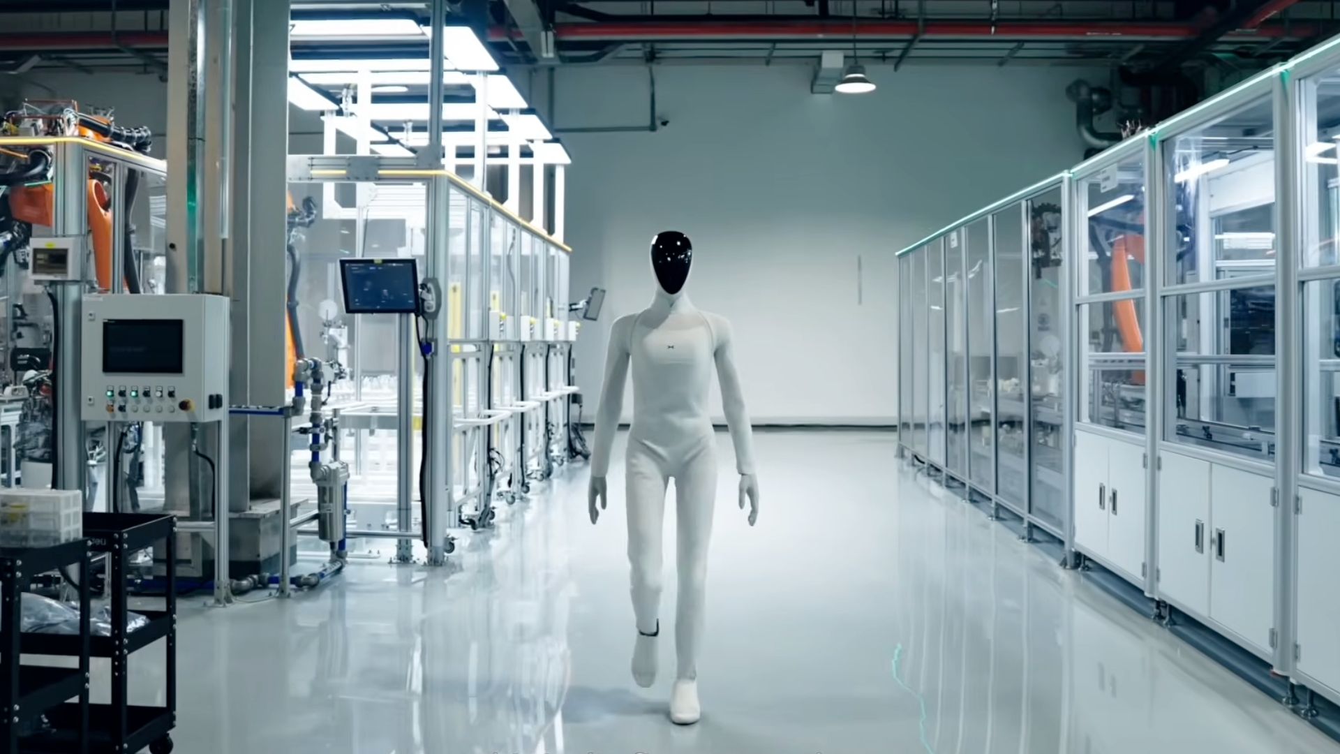 Photograph accompanying XPeng points its first IRON humanoids at its own stores and campuses