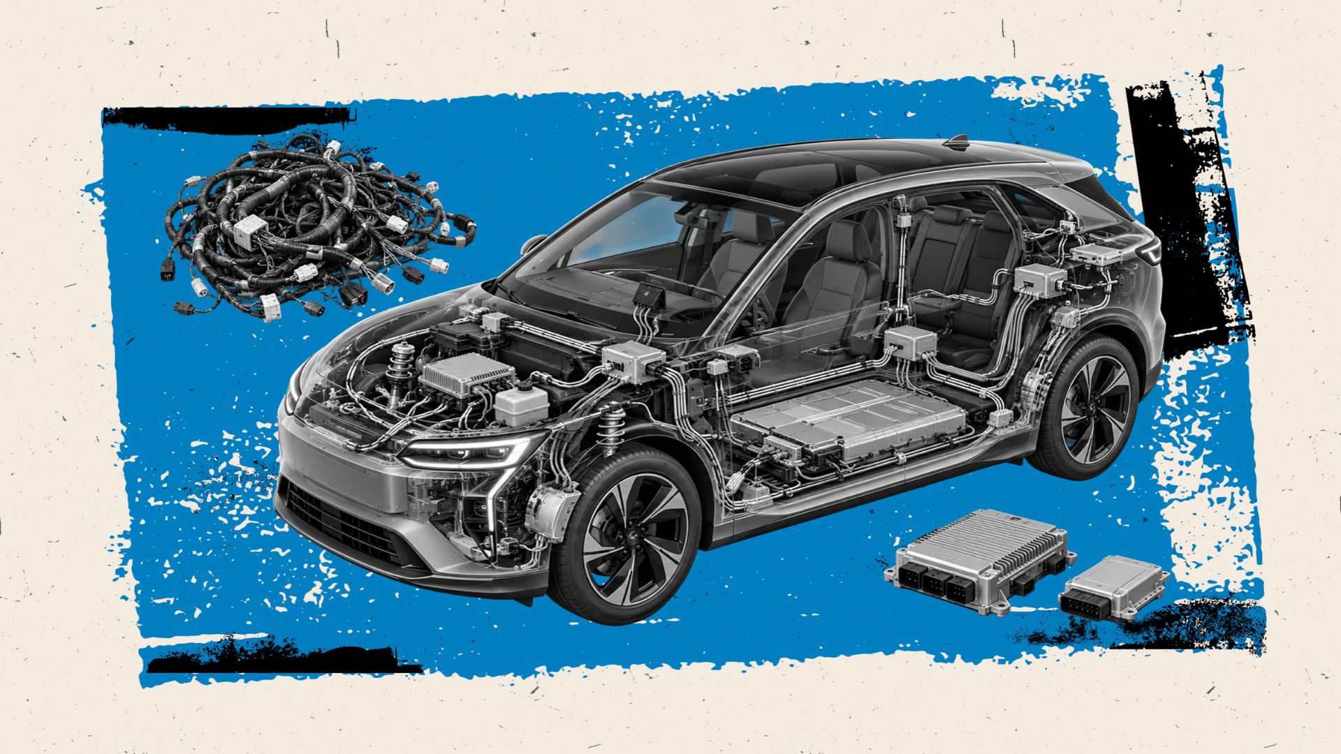 The 500-meter wiring harness shows how cars are being rebuilt