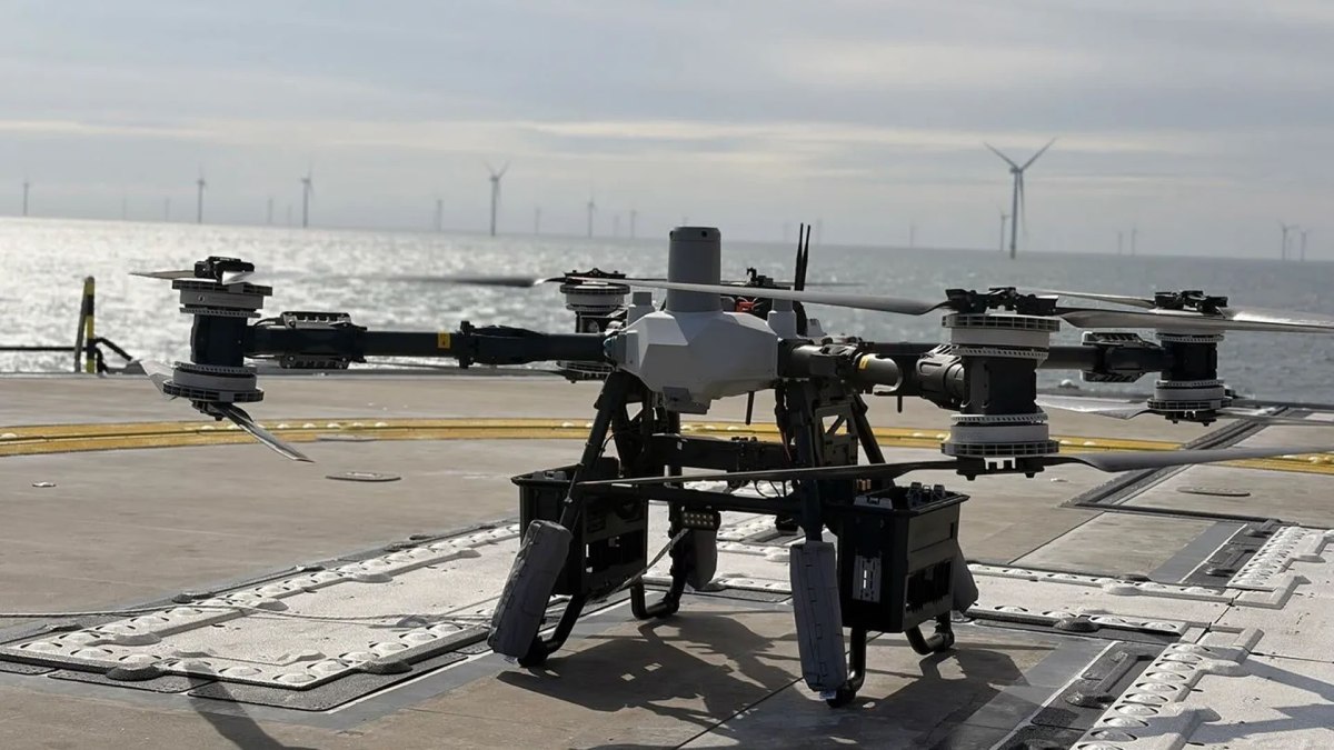 Autonomous heavy cargo drones airlift 143-pound loads to North Sea wind turbines