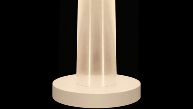 A snapshot of a Sumitomo Electric preform of a multicore fiber strand showing two cores for light propagation. 