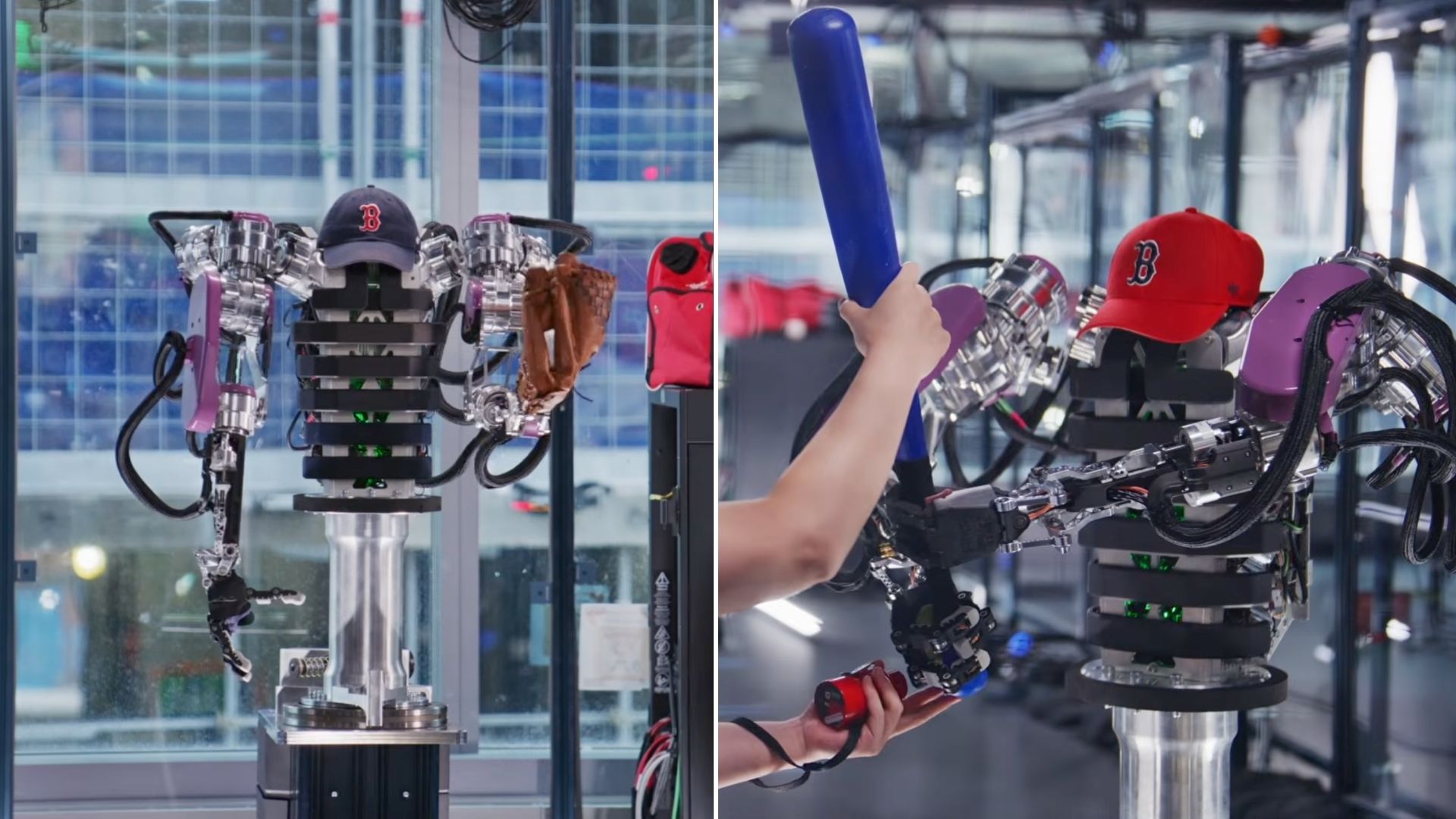 Athena robot fluidly throws, catches and hits balls in baseball demo