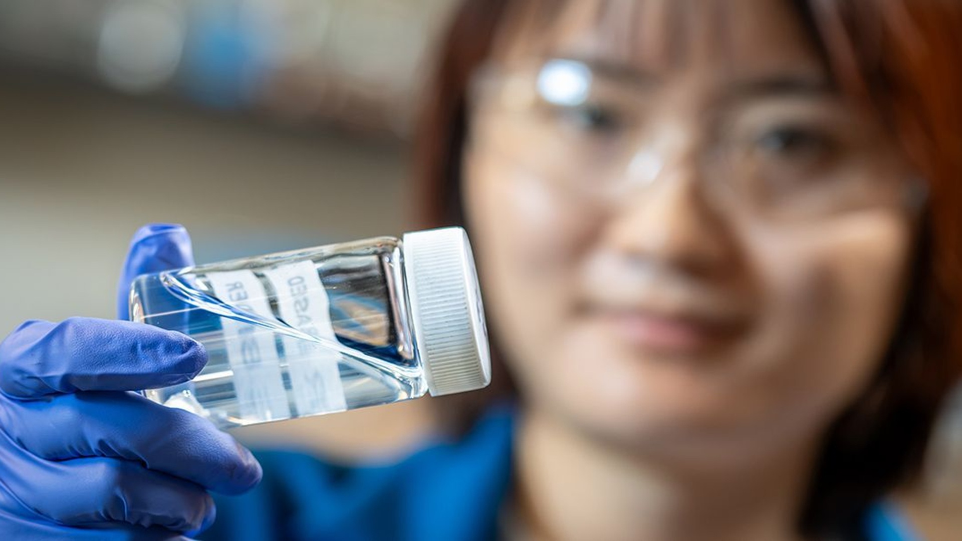 Photograph accompanying Toyota and UC San Diego researchers dissolve a battery binder in water to free electrode materials