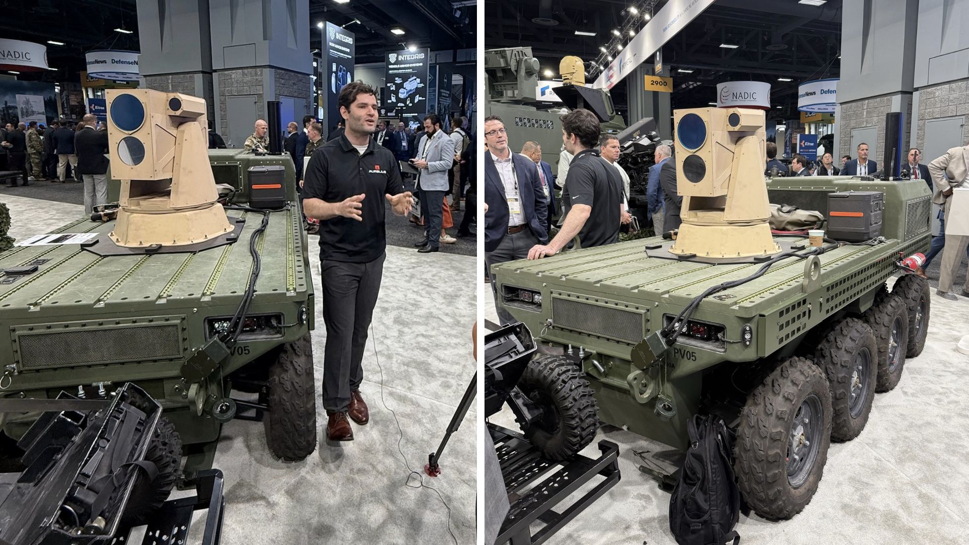 Directed-energy weapon integrated on vehicle to neutralize threats