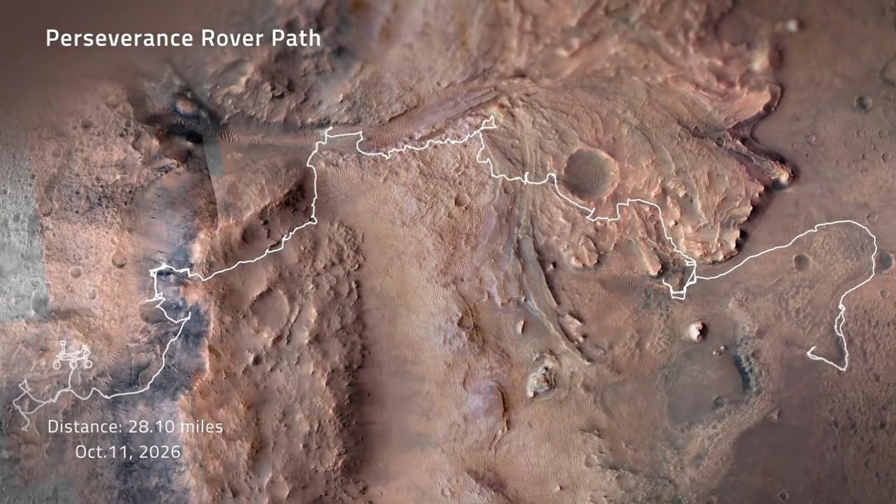 Photograph accompanying AutoNav guided over 90% of the miles that put Perseverance past Opportunity's record